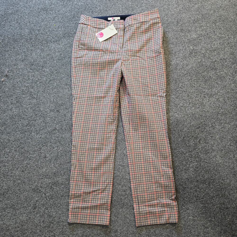 Boden Pants Womens Size 6 Blue Red Plaid Richmond Ankle Career Preppy Classic